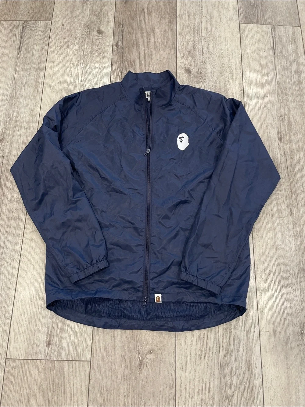 Men's Navy Windbreaker Jacket with Signature Ape Head